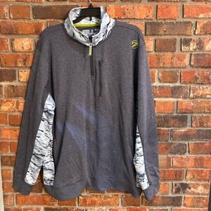 Gillz mens 1/4 zip vented fishing pullover sweatshirt gray L